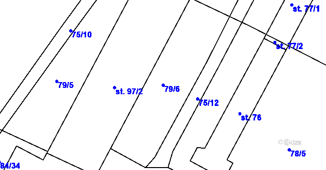 Parcela st. 79/6 v KÚ Srnojedy, Katastrální mapa