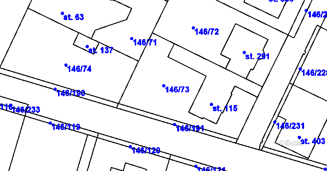 Parcela st. 146/73 v KÚ Srnojedy, Katastrální mapa