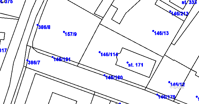 Parcela st. 146/114 v KÚ Srnojedy, Katastrální mapa