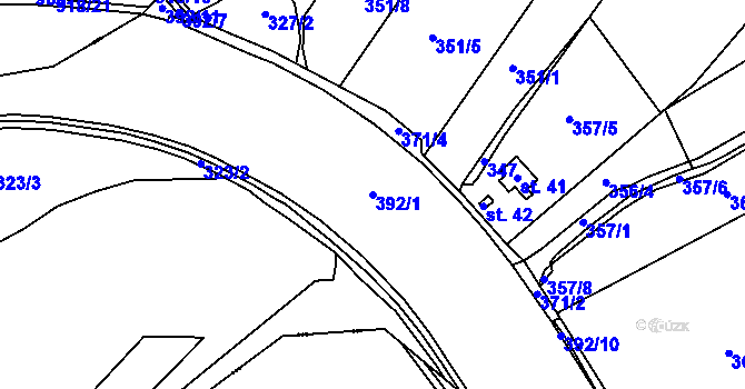 Parcela st. 392/1 v KÚ Srnojedy, Katastrální mapa