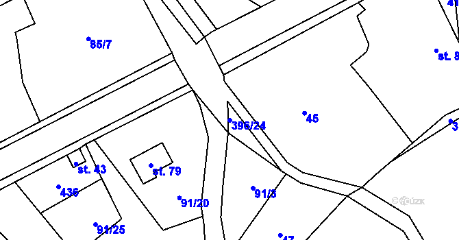 Parcela st. 396/24 v KÚ Srnojedy, Katastrální mapa