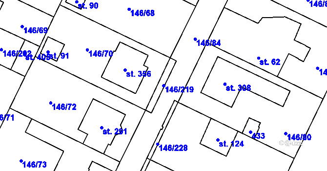 Parcela st. 146/219 v KÚ Srnojedy, Katastrální mapa