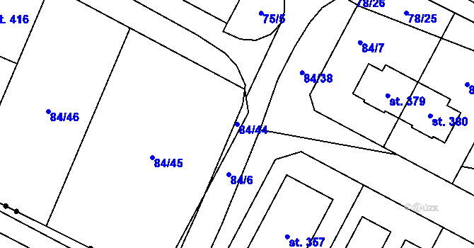 Parcela st. 84/44 v KÚ Srnojedy, Katastrální mapa