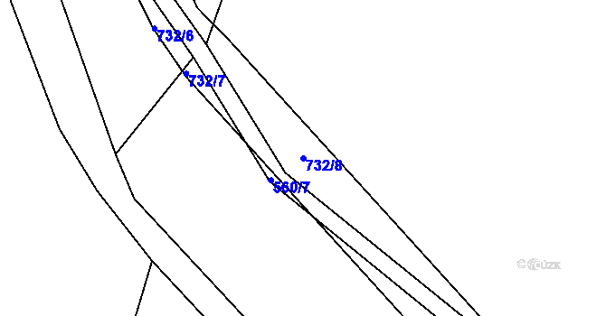 Parcela st. 732/8 v KÚ Lány u Dašic, Katastrální mapa