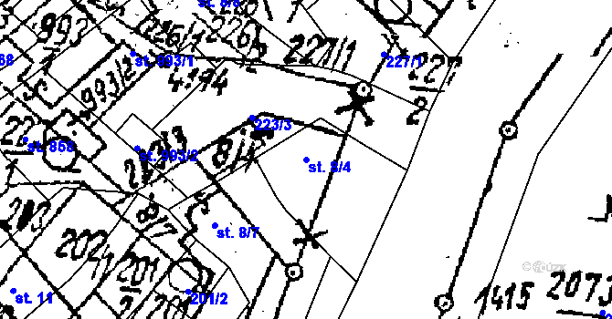 Parcela st. 8/4 v KÚ Lanžhot, Katastrální mapa