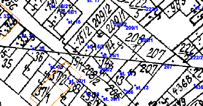 Parcela st. 15/1 v KÚ Lanžhot, Katastrální mapa