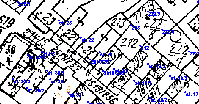 Parcela st. 21 v KÚ Lanžhot, Katastrální mapa