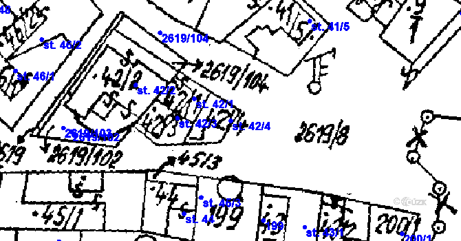Parcela st. 42/4 v KÚ Lanžhot, Katastrální mapa