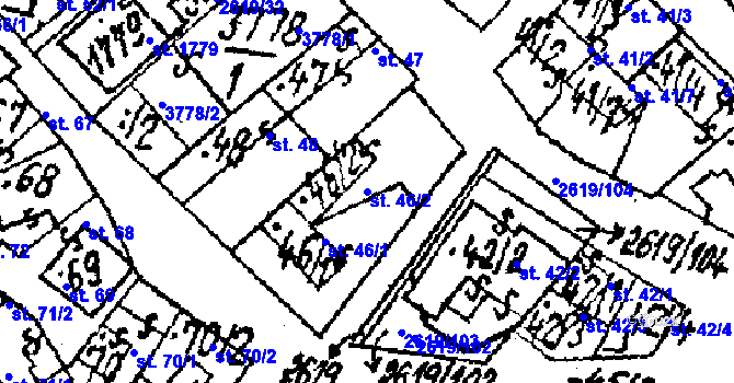 Parcela st. 46/2 v KÚ Lanžhot, Katastrální mapa