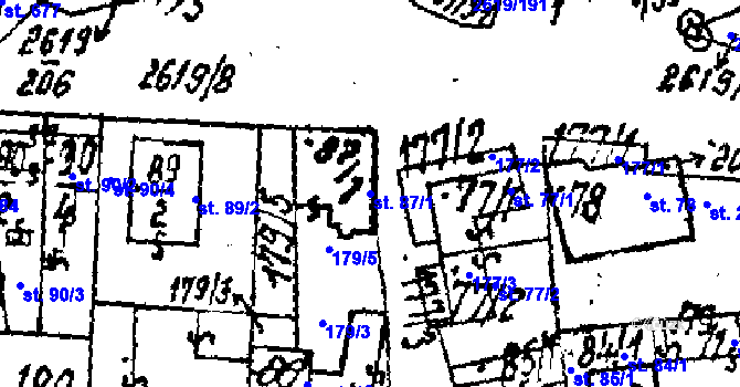 Parcela st. 87/1 v KÚ Lanžhot, Katastrální mapa