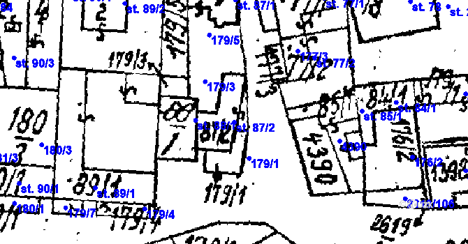 Parcela st. 87/2 v KÚ Lanžhot, Katastrální mapa