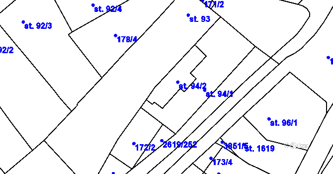 Parcela st. 94/3 v KÚ Lanžhot, Katastrální mapa