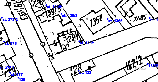 Parcela st. 129/1 v KÚ Lanžhot, Katastrální mapa