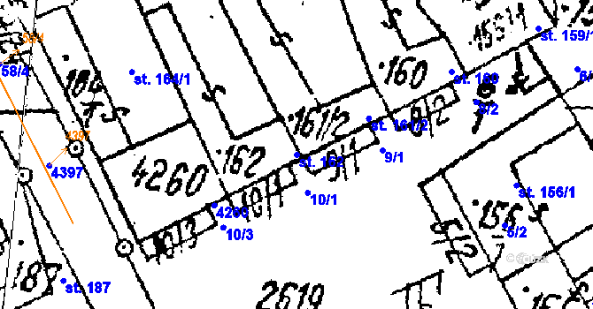 Parcela st. 162 v KÚ Lanžhot, Katastrální mapa