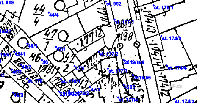 Parcela st. 177/2 v KÚ Lanžhot, Katastrální mapa