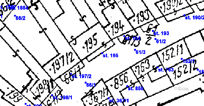 Parcela st. 195 v KÚ Lanžhot, Katastrální mapa