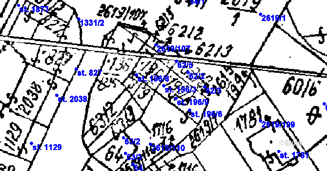 Parcela st. 196/3 v KÚ Lanžhot, Katastrální mapa
