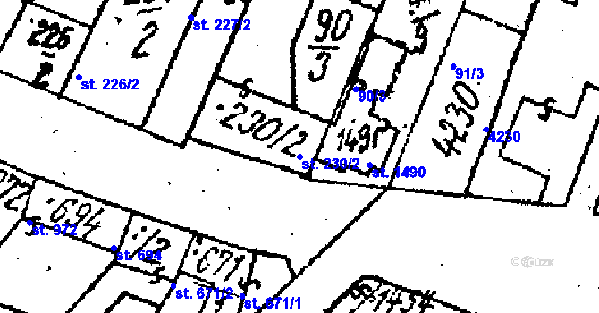 Parcela st. 230/2 v KÚ Lanžhot, Katastrální mapa