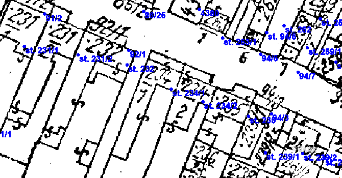 Parcela st. 234/1 v KÚ Lanžhot, Katastrální mapa
