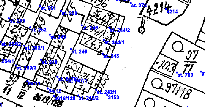 Parcela st. 243 v KÚ Lanžhot, Katastrální mapa