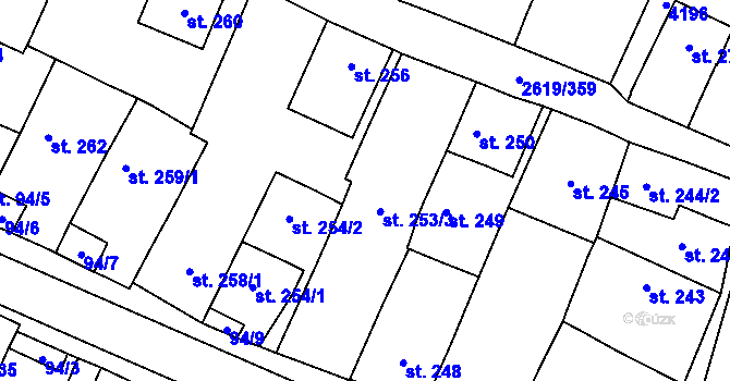 Parcela st. 252 v KÚ Lanžhot, Katastrální mapa