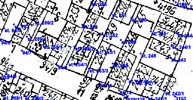 Parcela st. 253/1 v KÚ Lanžhot, Katastrální mapa