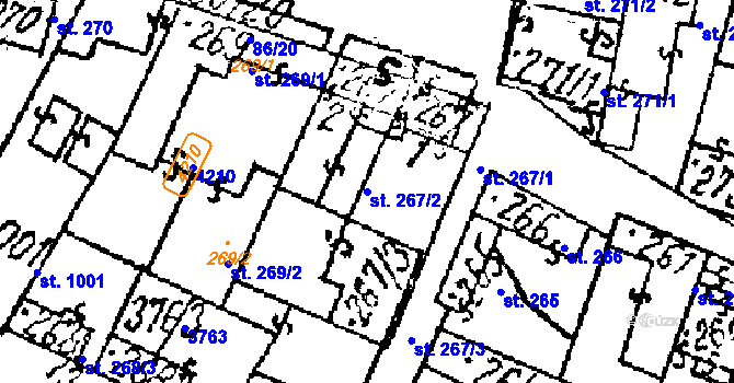 Parcela st. 267/2 v KÚ Lanžhot, Katastrální mapa