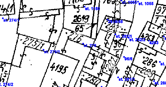 Parcela st. 276 v KÚ Lanžhot, Katastrální mapa