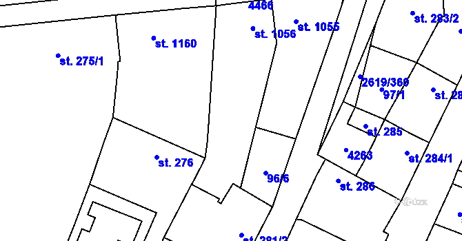 Parcela st. 282/1 v KÚ Lanžhot, Katastrální mapa