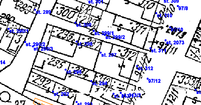 Parcela st. 297 v KÚ Lanžhot, Katastrální mapa