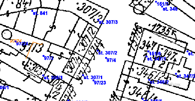 Parcela st. 307/2 v KÚ Lanžhot, Katastrální mapa