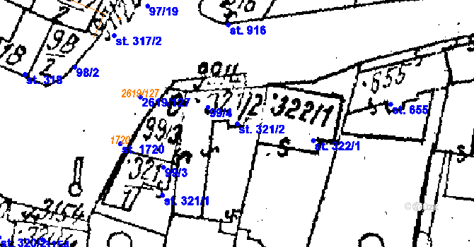 Parcela st. 321/2 v KÚ Lanžhot, Katastrální mapa