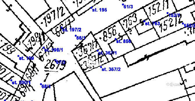 Parcela st. 367/1 v KÚ Lanžhot, Katastrální mapa