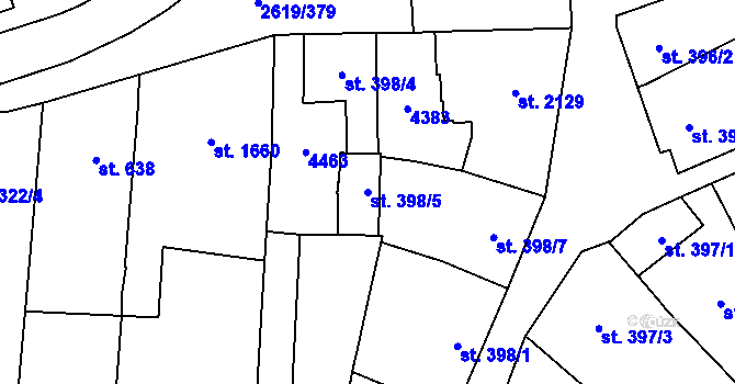 Parcela st. 398/5 v KÚ Lanžhot, Katastrální mapa