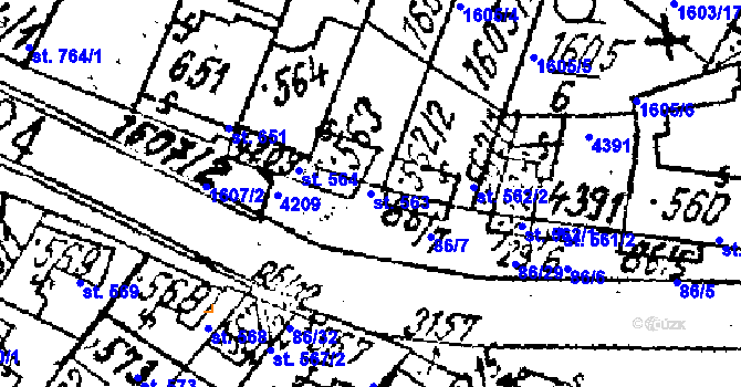 Parcela st. 563 v KÚ Lanžhot, Katastrální mapa