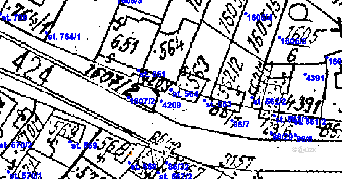 Parcela st. 564 v KÚ Lanžhot, Katastrální mapa