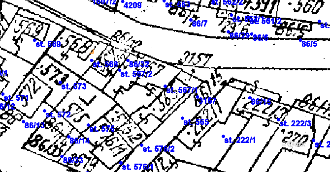Parcela st. 567/1 v KÚ Lanžhot, Katastrální mapa