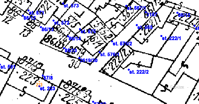 Parcela st. 576/1 v KÚ Lanžhot, Katastrální mapa
