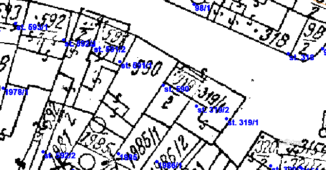 Parcela st. 590 v KÚ Lanžhot, Katastrální mapa