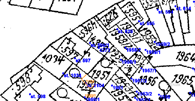 Parcela st. 596/2 v KÚ Lanžhot, Katastrální mapa