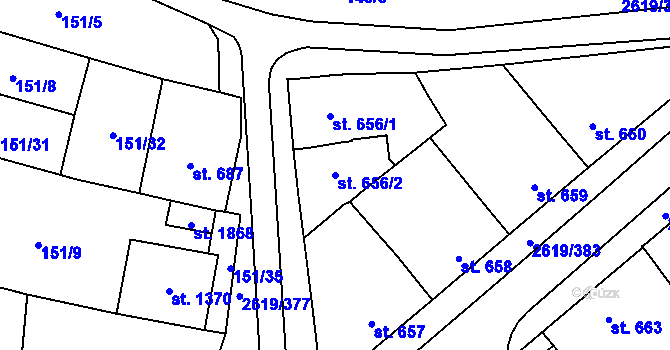 Parcela st. 656/2 v KÚ Lanžhot, Katastrální mapa