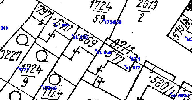 Parcela st. 669 v KÚ Lanžhot, Katastrální mapa
