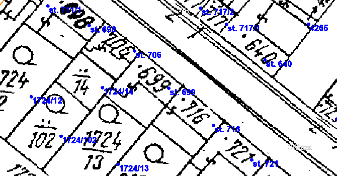 Parcela st. 699 v KÚ Lanžhot, Katastrální mapa