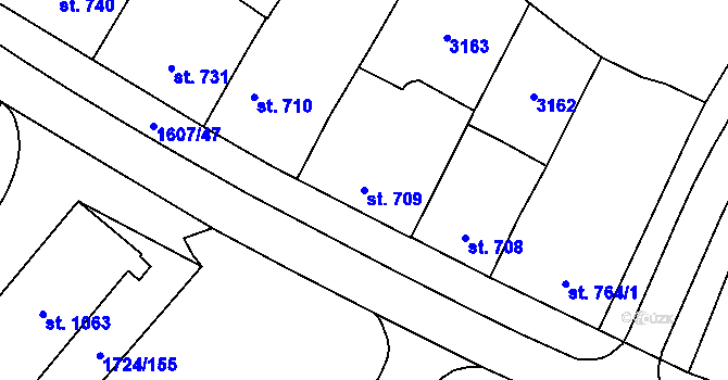 Parcela st. 709 v KÚ Lanžhot, Katastrální mapa