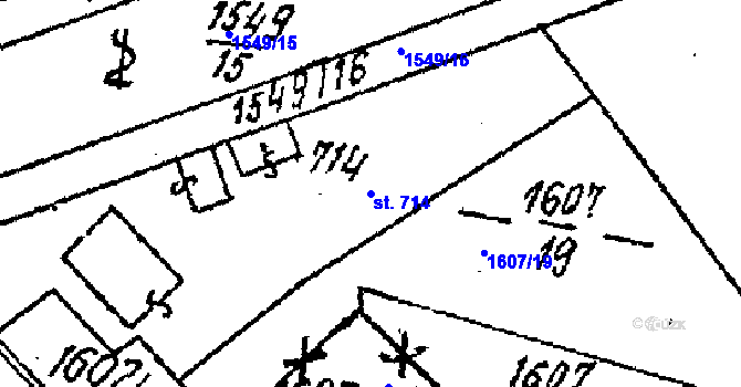 Parcela st. 714 v KÚ Lanžhot, Katastrální mapa