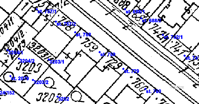 Parcela st. 759 v KÚ Lanžhot, Katastrální mapa