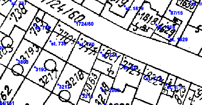 Parcela st. 771 v KÚ Lanžhot, Katastrální mapa