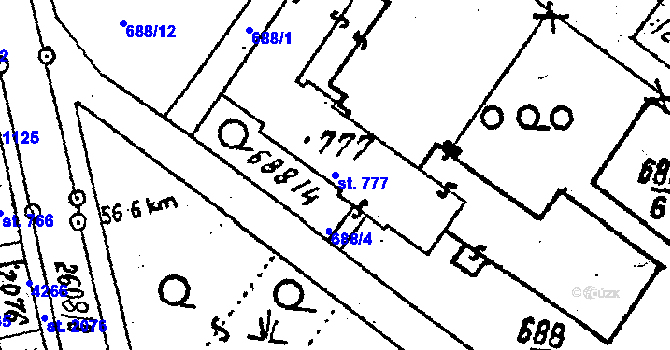 Parcela st. 777 v KÚ Lanžhot, Katastrální mapa