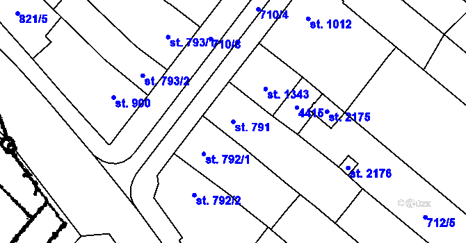 Parcela st. 791 v KÚ Lanžhot, Katastrální mapa