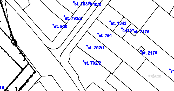 Parcela st. 792/1 v KÚ Lanžhot, Katastrální mapa